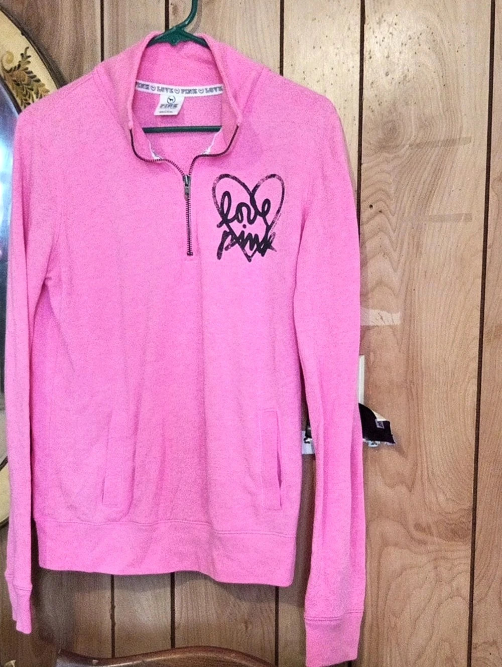 Victoria'Small Secret PINK Quarter Zip Pullover in Pink Size SmallLoose Fit